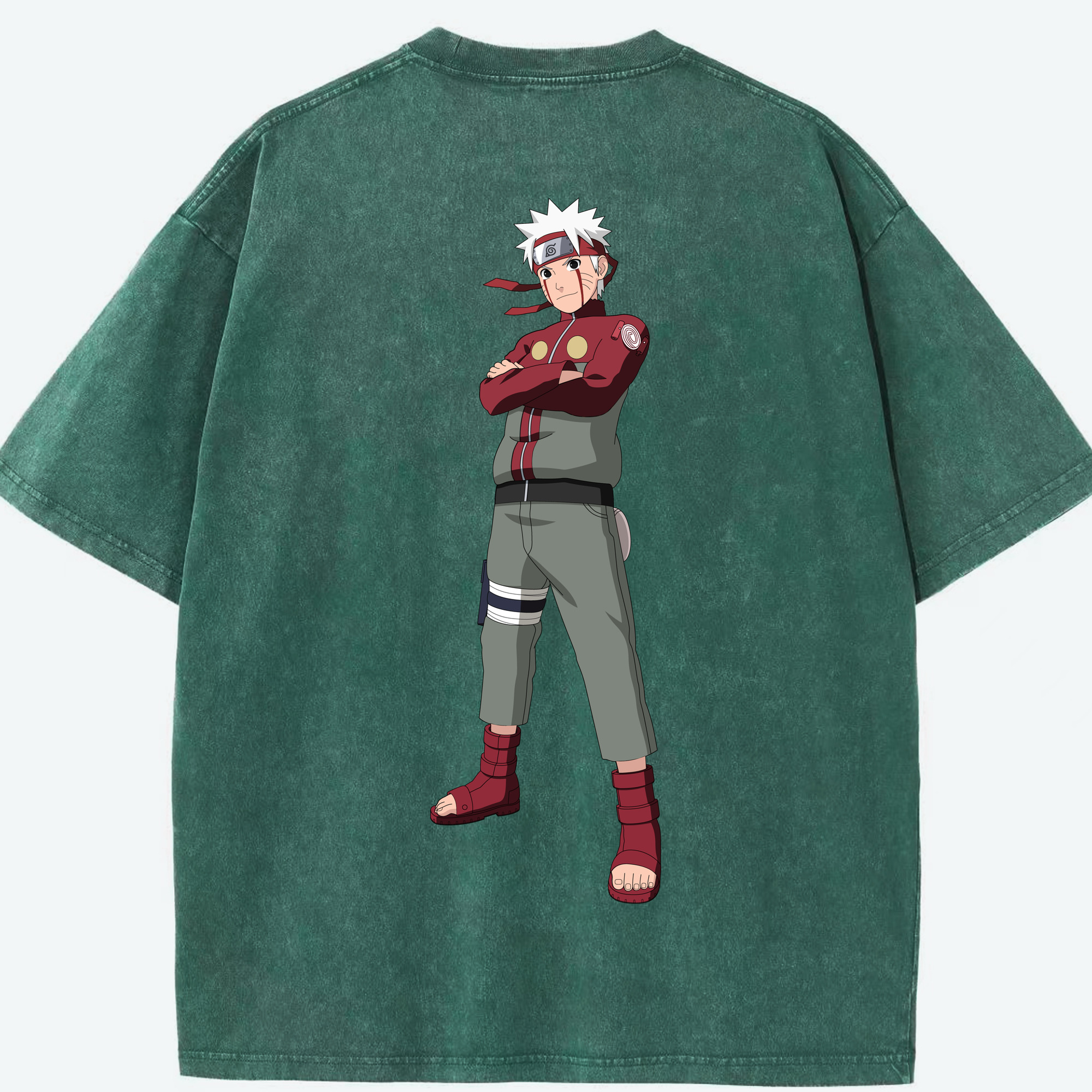 （画像用） NARUTO -ナルト- うずまき ナルト Uzumaki Naruto 綿100% ヴィンテージ風 半袖Tシャツ（背面プリント）